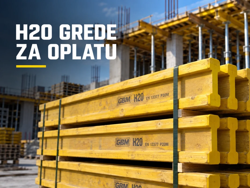 H20 grede za oplatu na gradilištu